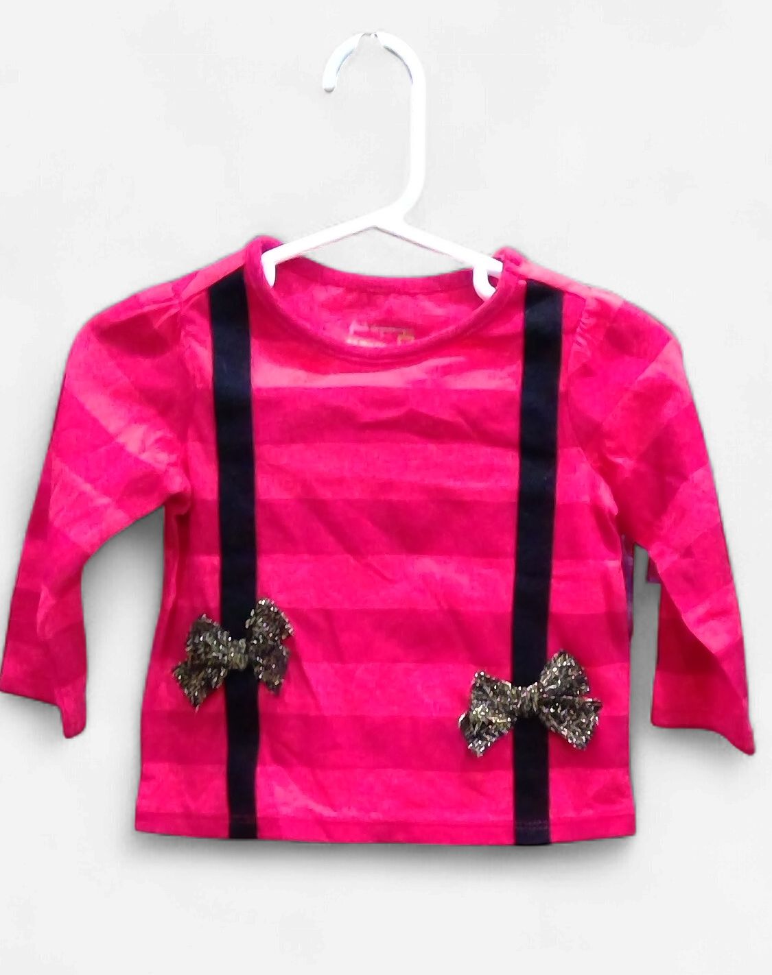 First Impression Infant Girls Pink With Red Stripes Size 6/9 mo