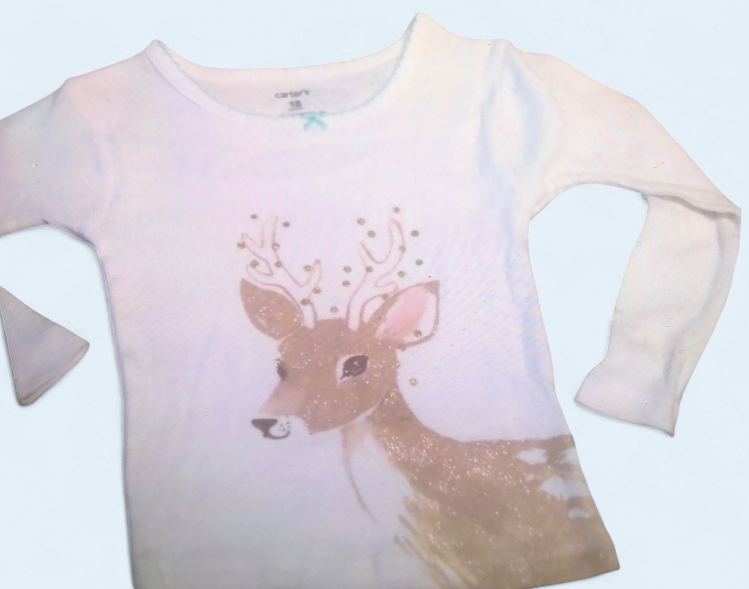 New Carters Long Sleeve With Gold Glitter Accents Size 6