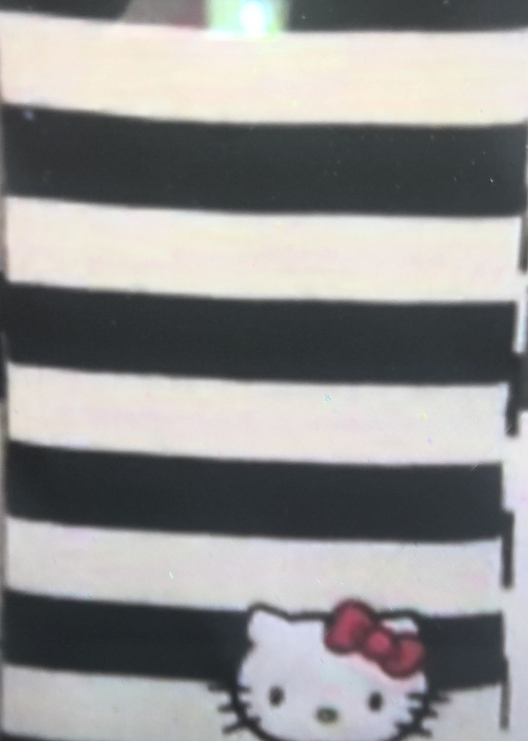 Sanrio Hello Kitty Black And White Striped Scarf With Fringe