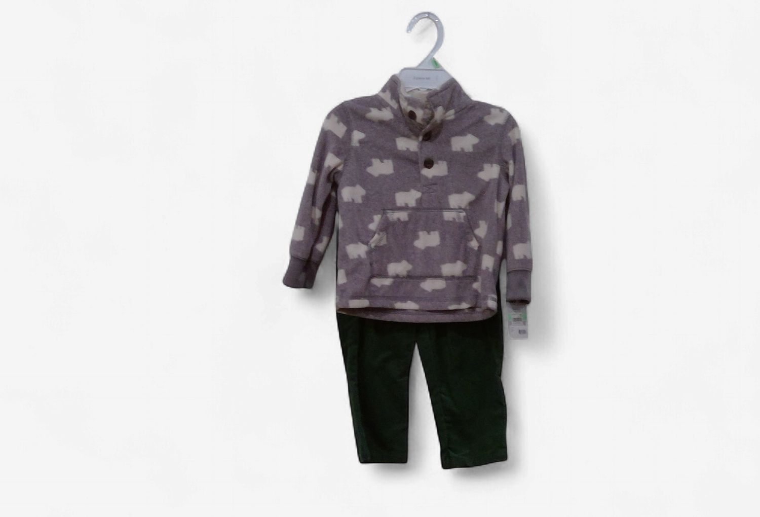 Carters Kids 2piece Heather Bear Fleece Pullover Size 18 mo Carters Kids 2piece Heather Bear Fleece Pullover Size 18 mo