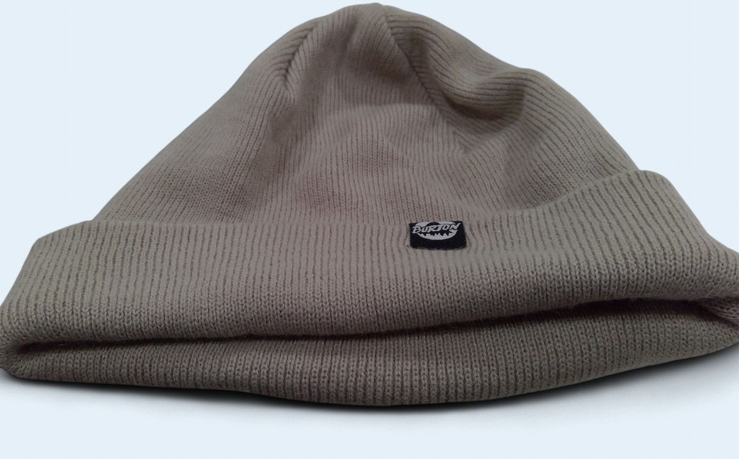 Burton  Beige Beanie Folded Cuff Small Woven  Logo