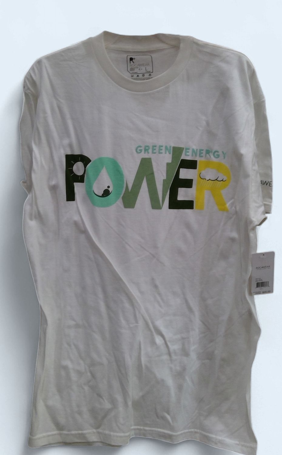 New White Rocawear Graphic TShirt Green Energy Power Size L New White Rocawear Graphic TShirt Green Energy Power Size L