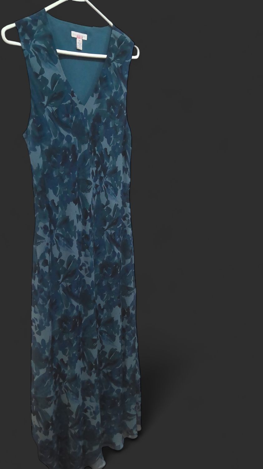 Blue Flowered Dress Size 16