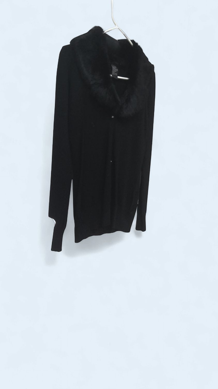 Black Sweater With Fur Detachable Size Med Black Sweater With Fur Detachable Size Med