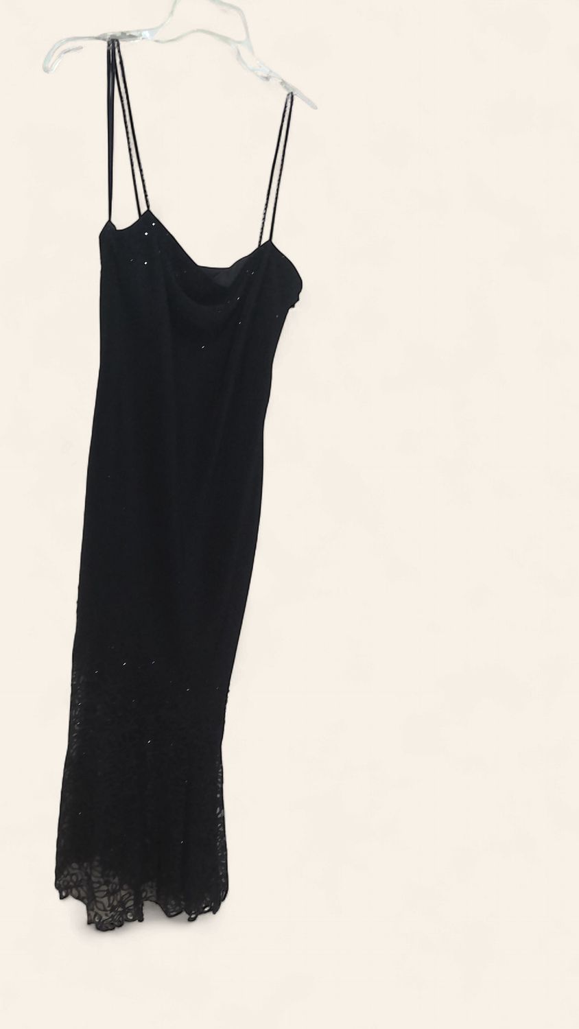 Black Vintage Gilager Dress with Lace at bottom size 6 Black Vintage Gilager Dress with Lace at bottom size 6
