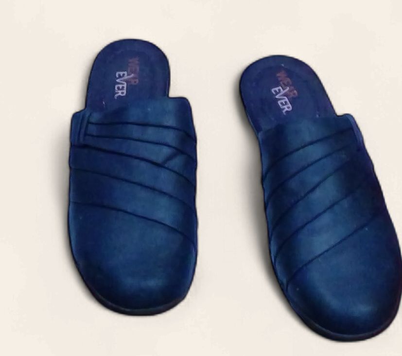 Wear Ever Navy Blue Comfort Wedge With Pleated Design Size 7m Wear Ever Navy Blue Comfort Wedge With Pleated Design Size 7m