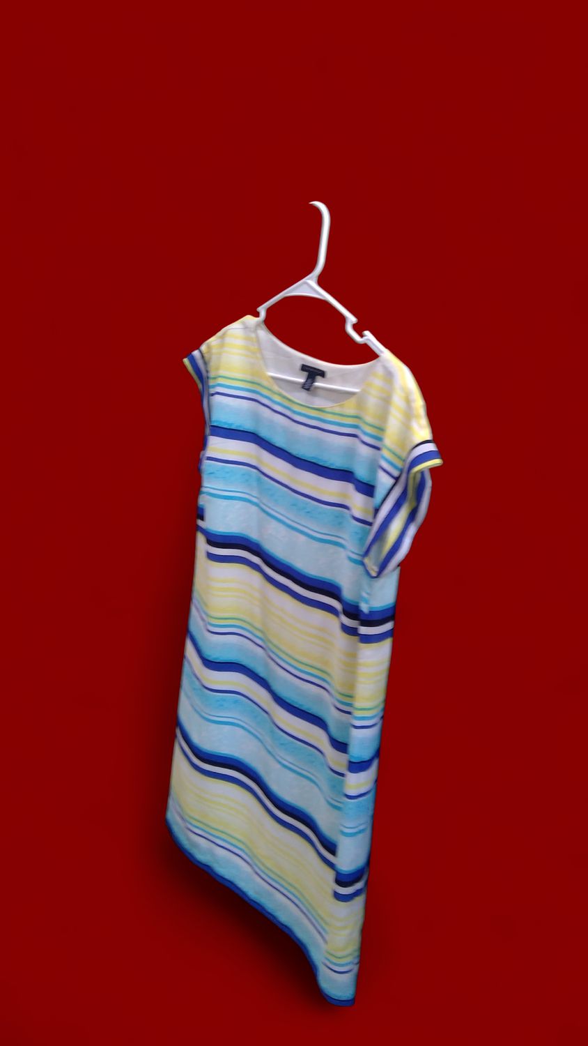 Tommy Hilfiger Blue Yellow White Stripped Summer Dress Size l Tommy Hilfiger Blue Yellow White Stripped Summer Dress Size l