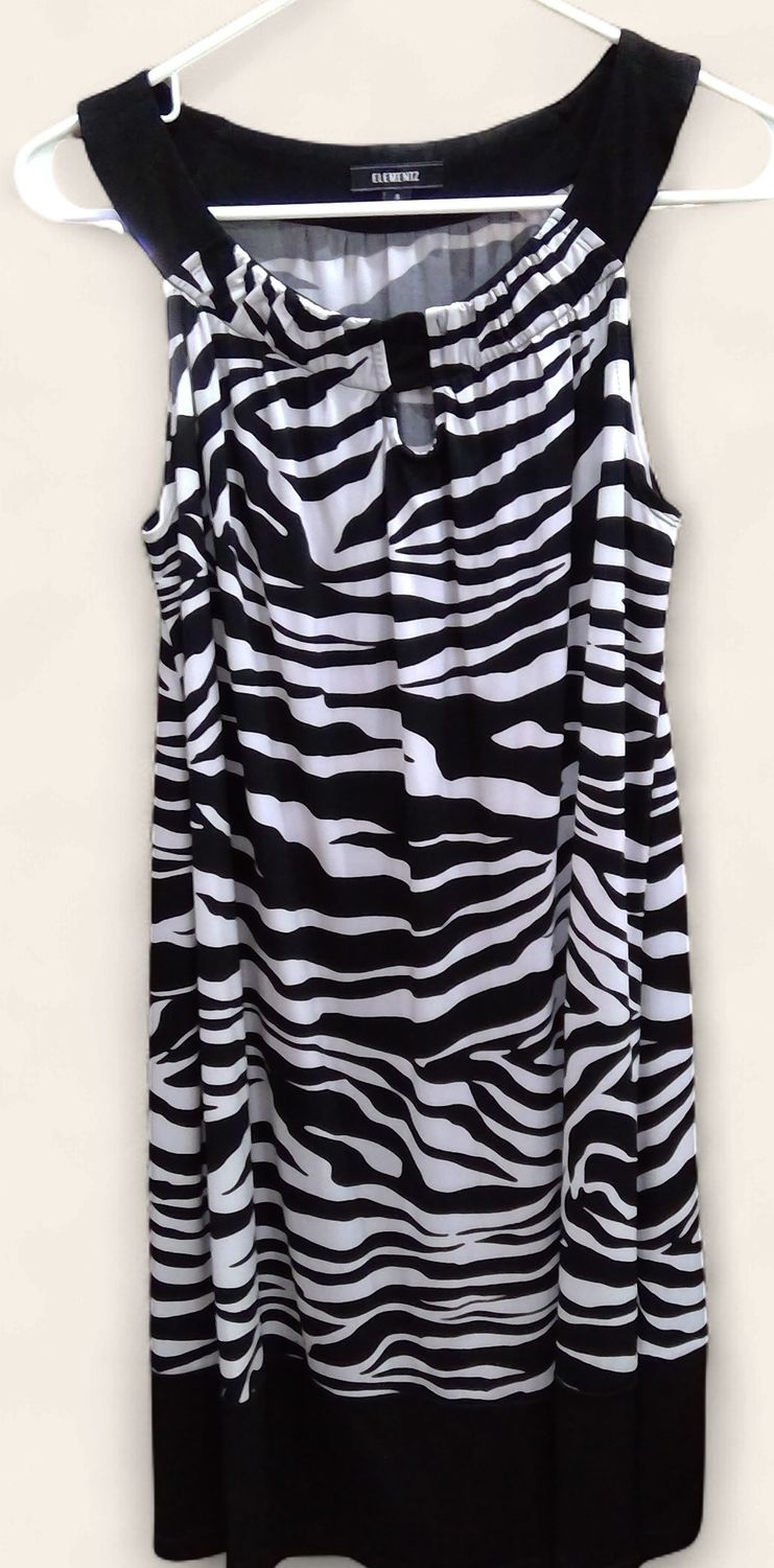 Elementz Black And White Zebra Print Dress Size s