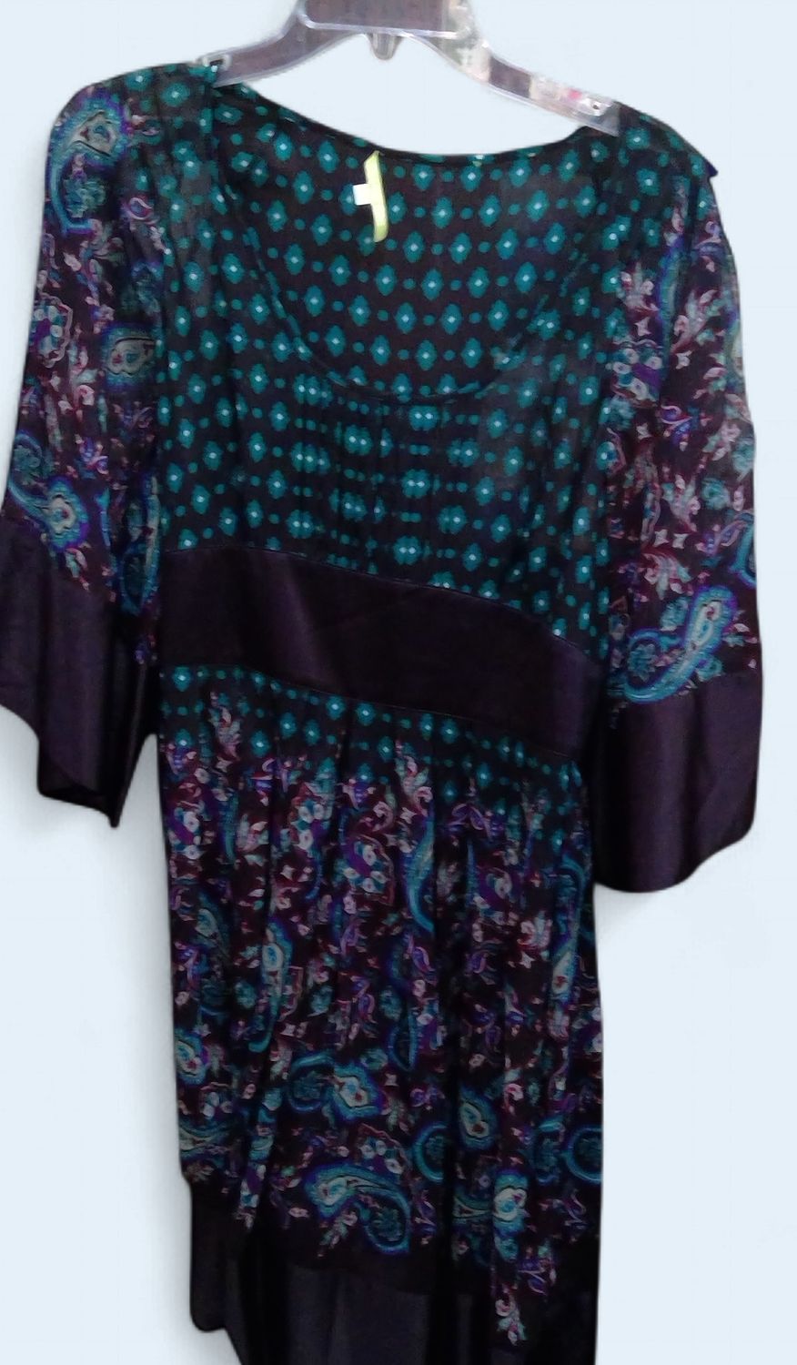 Giani Bini Dress Mixed Media Design Patterened Silk Top Size xsp Giani Bini Dress Mixed Media Design Patterened Silk Top Size xsp