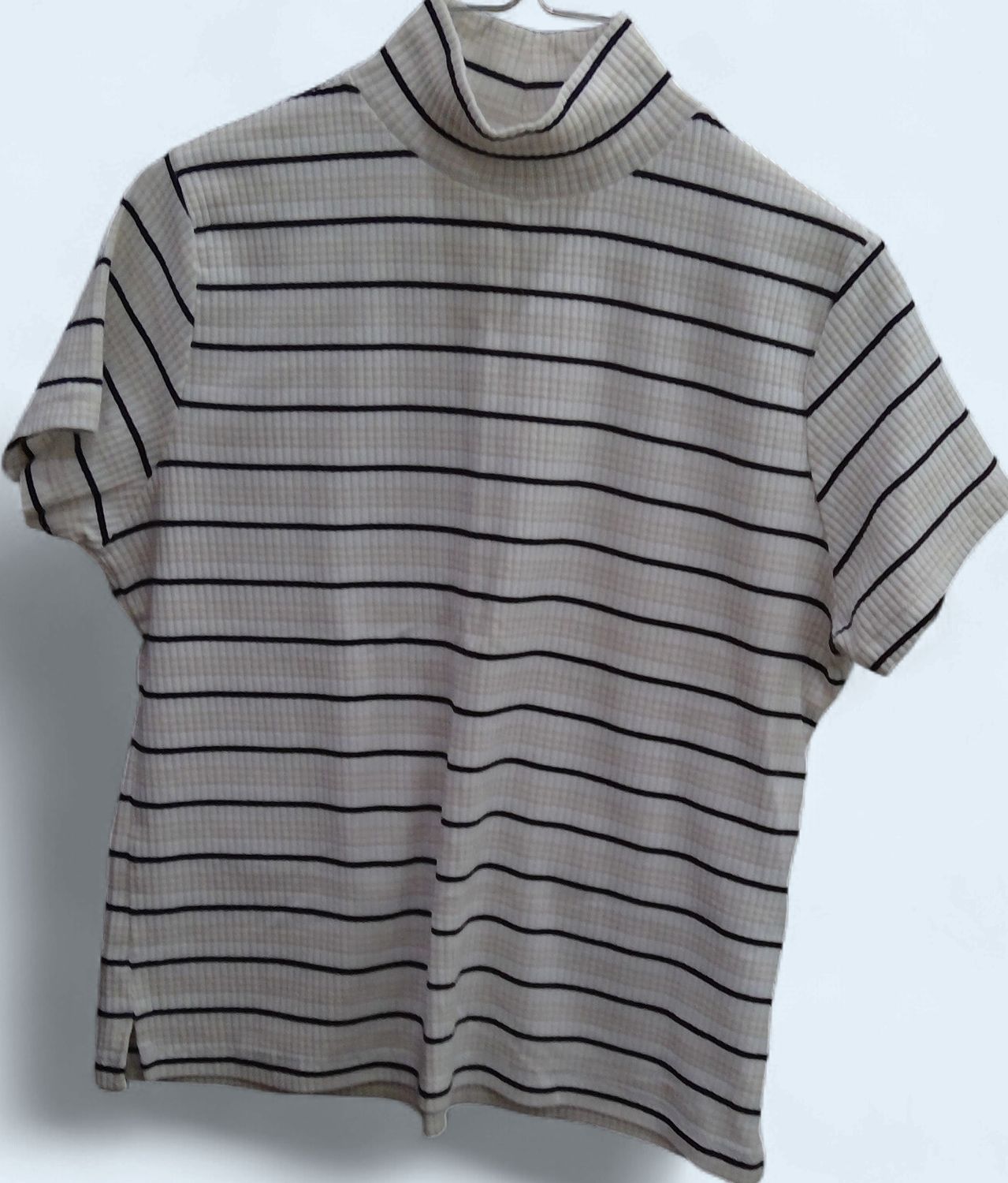 By Design Stretch Black With Tan Stripes Shirt Size l By Design Stretch Black With Tan Stripes Shirt Size l