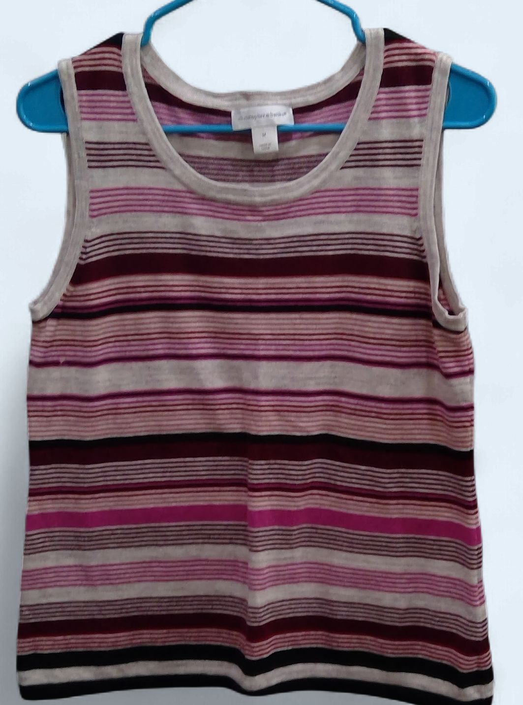 Christopher & BanksTank Top Pink Maroon White Size m Christopher & BanksTank Top Pink Maroon White Size m