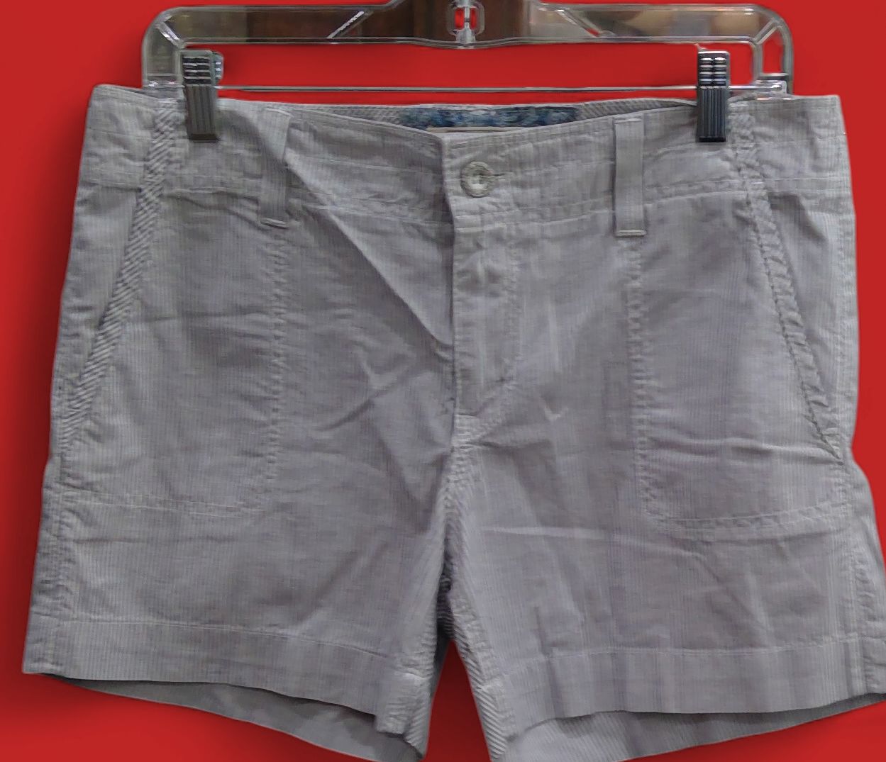 Levis White Blue Striped Denim Shorts Size 6 Levis White Blue Striped Denim Shorts Size 6