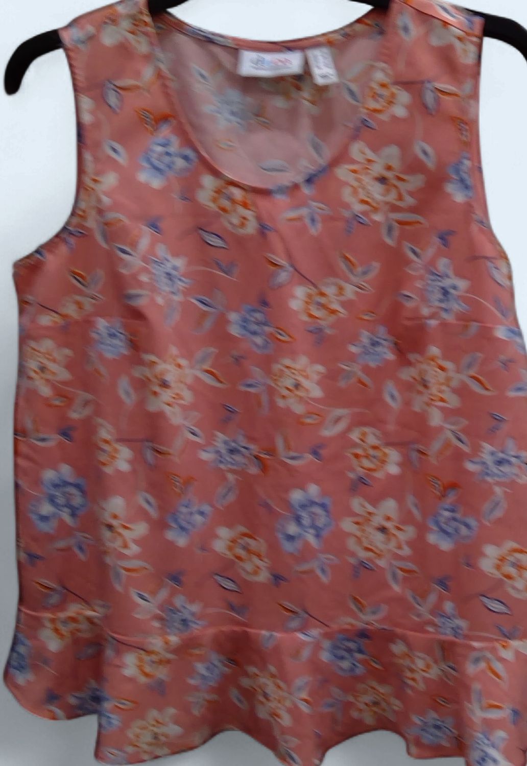 D& Co Tank Top Blue Orange Floral Pattern Size s D& Co Tank Top Blue Orange Floral Pattern Size s
