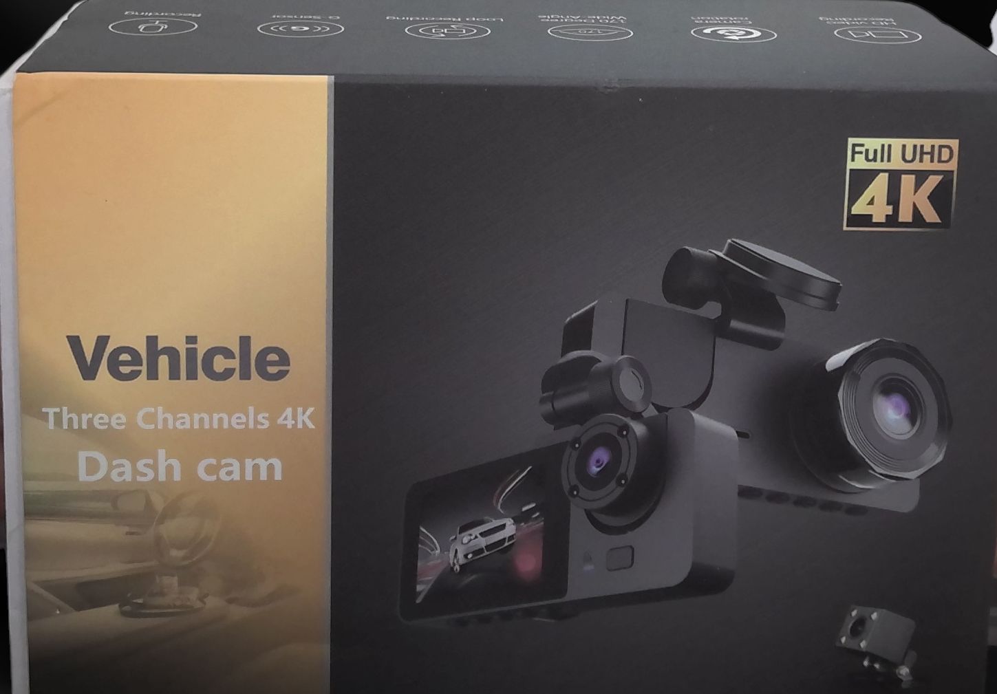 Vehicle Three Channels 4 K Dash Cam