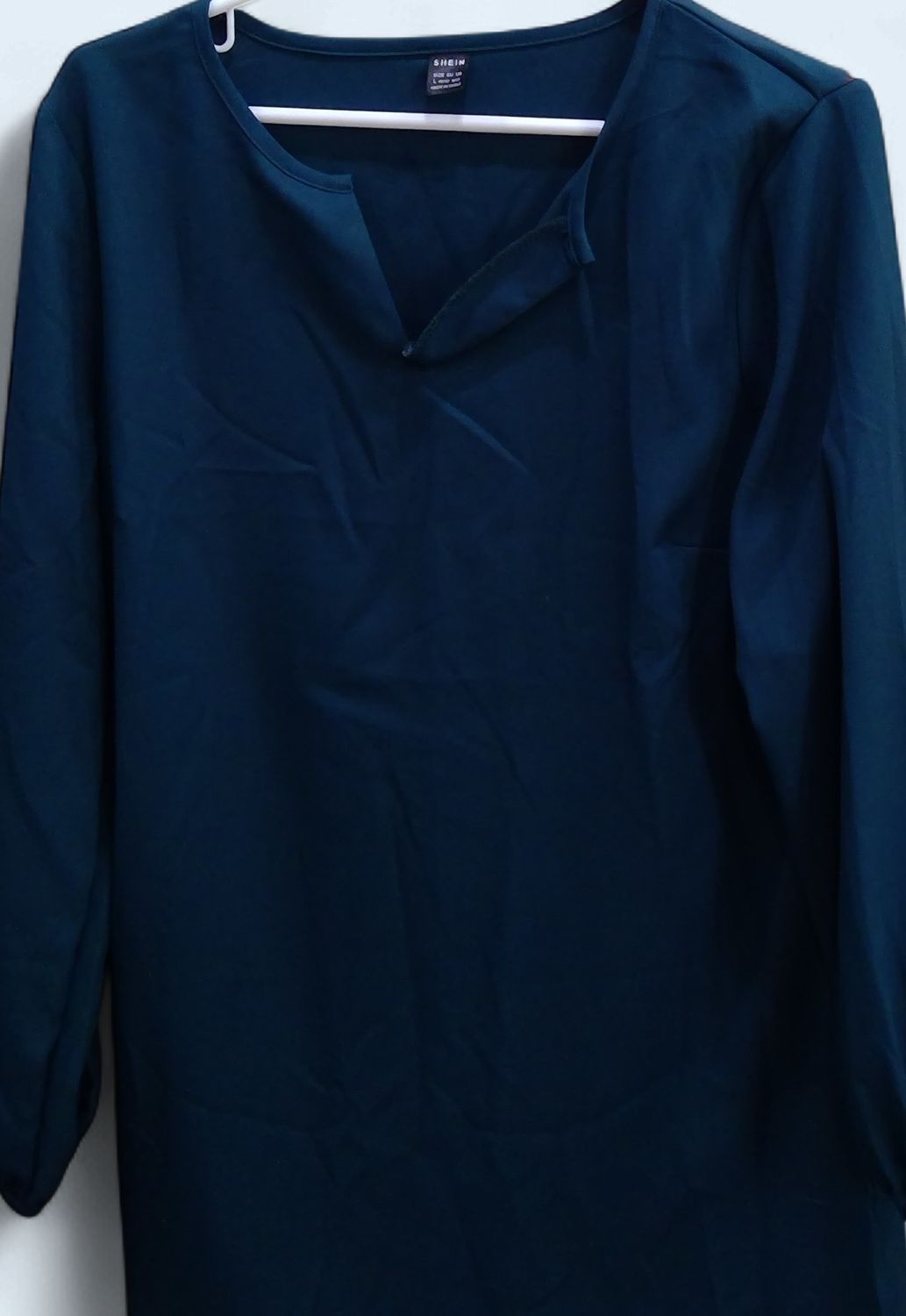 Shein Teal Green Shift Dress Long Sleeve Size l