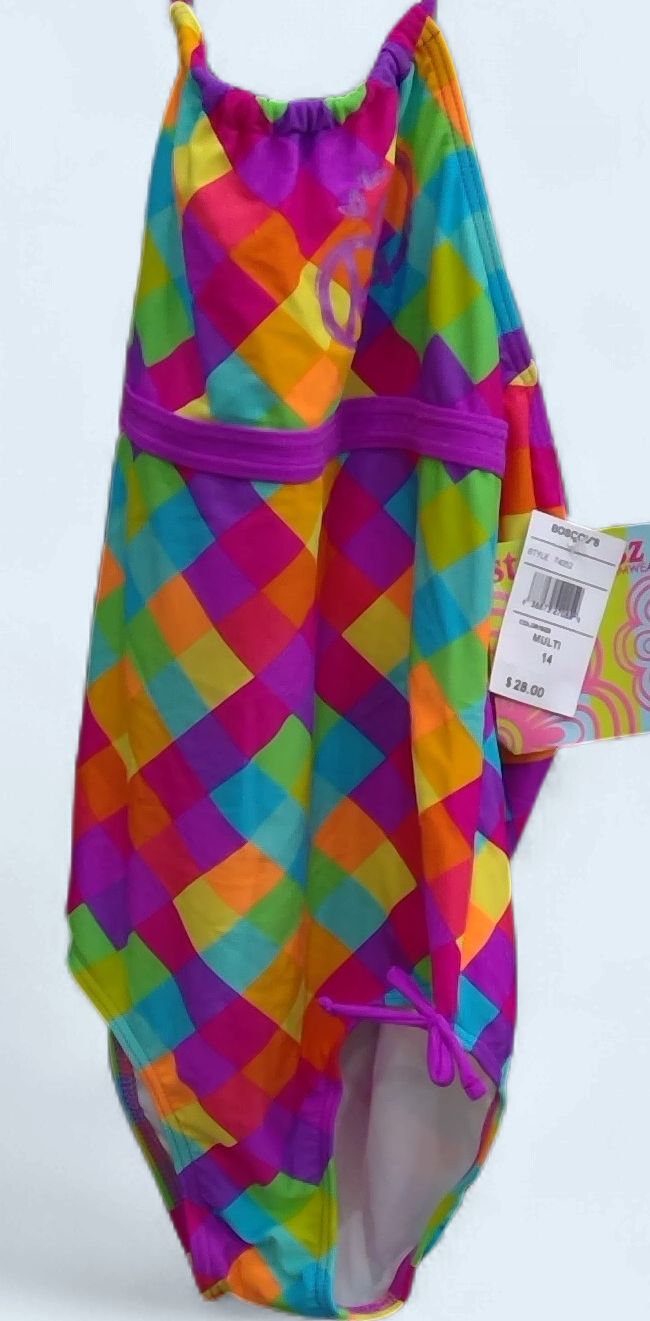 New St Tropez Kids Swimsuit With Peace Sign Size 14 New St Tropez Kids Swimsuit With Peace Sign Size 14