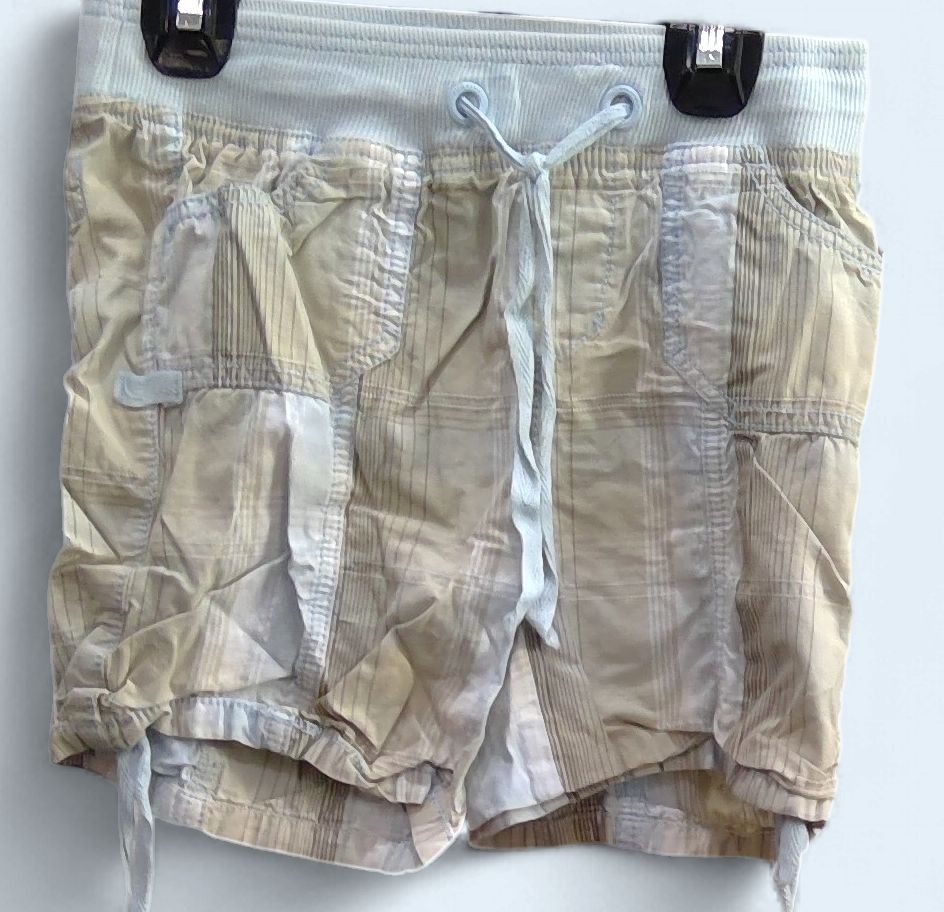 Justice Blue Tan Checkered Shorts Size 12 Justice Blue Tan Checkered Shorts Size 12