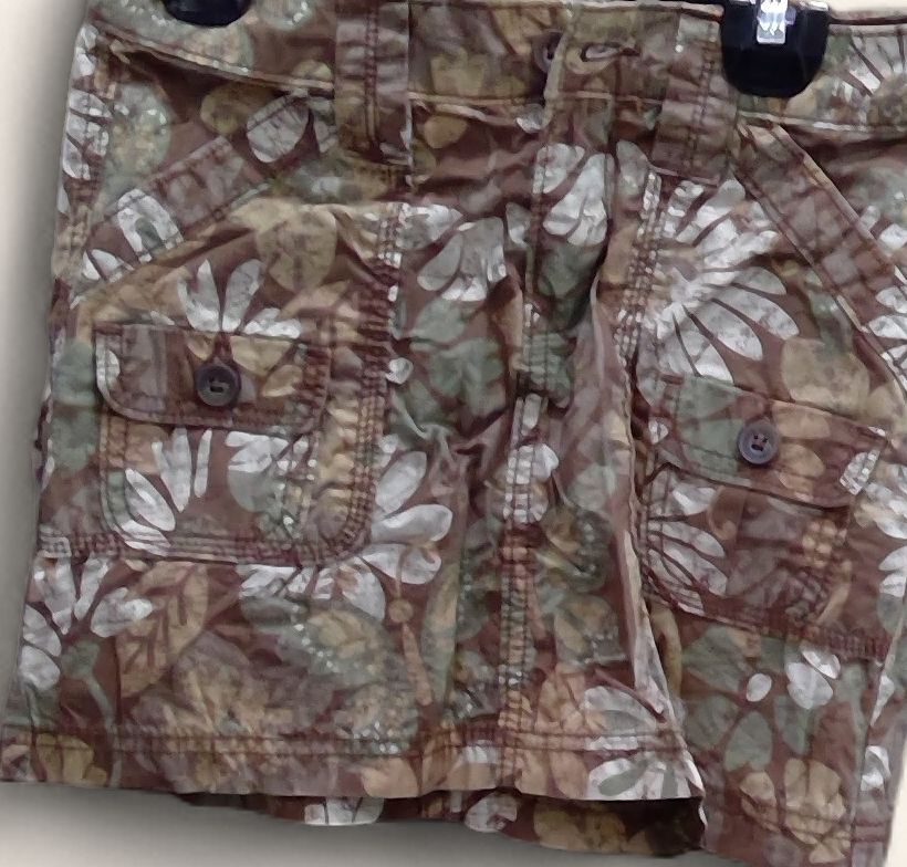 Old Navy Brown Green Floral Cargo Skirt Size 10
