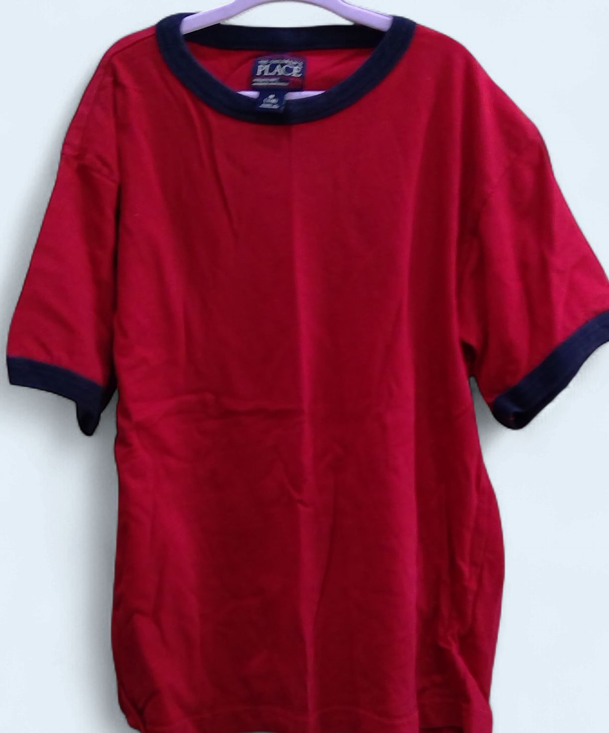 The Childrens Place Red Shirt Dark Blue Collar Size 7 The Childrens Place Red Shirt Dark Blue Collar Size 7