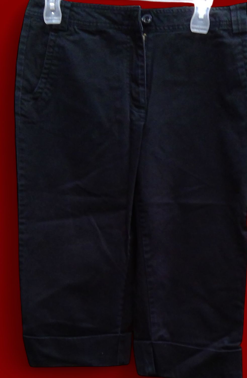 Ana Black Cuffed Capri P ants Size 10 Ana Black Cuffed Capri P ants Size 10