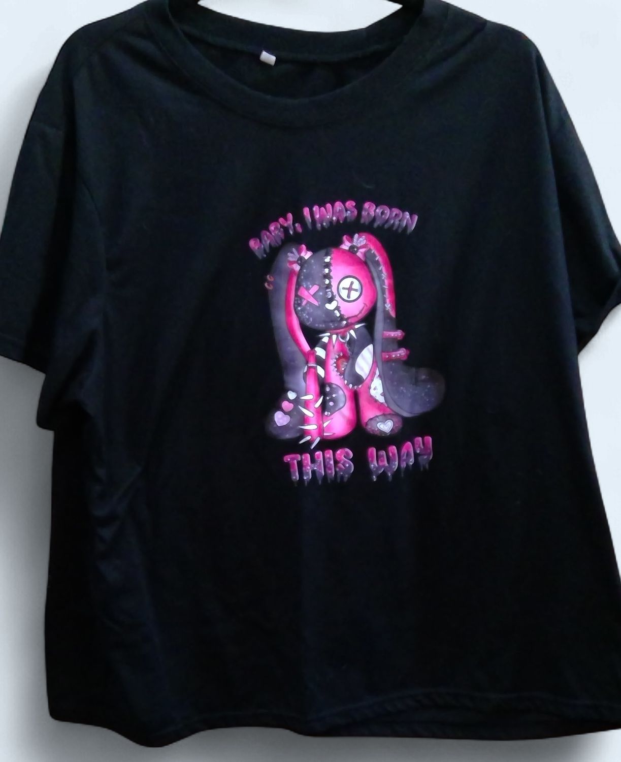 Black Graphic T Shirt Pink Baby I Was Born This Way Size 4xl Black Graphic T Shirt Pink Baby I Was Born This Way Size 4xl