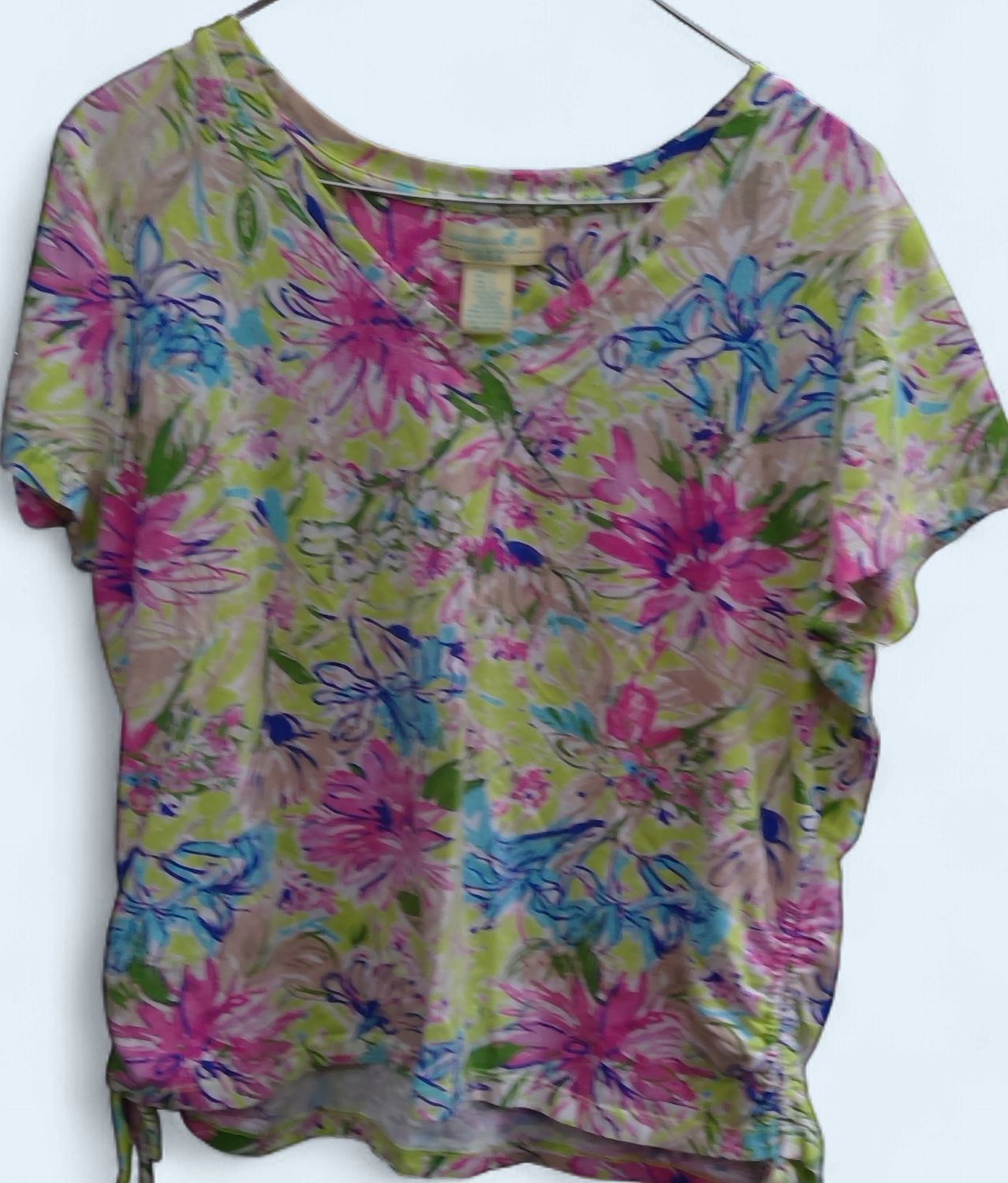 Caribbean Joe Tropical Floral Blouse Size PL Caribbean Joe Tropical Floral Blouse Size PL