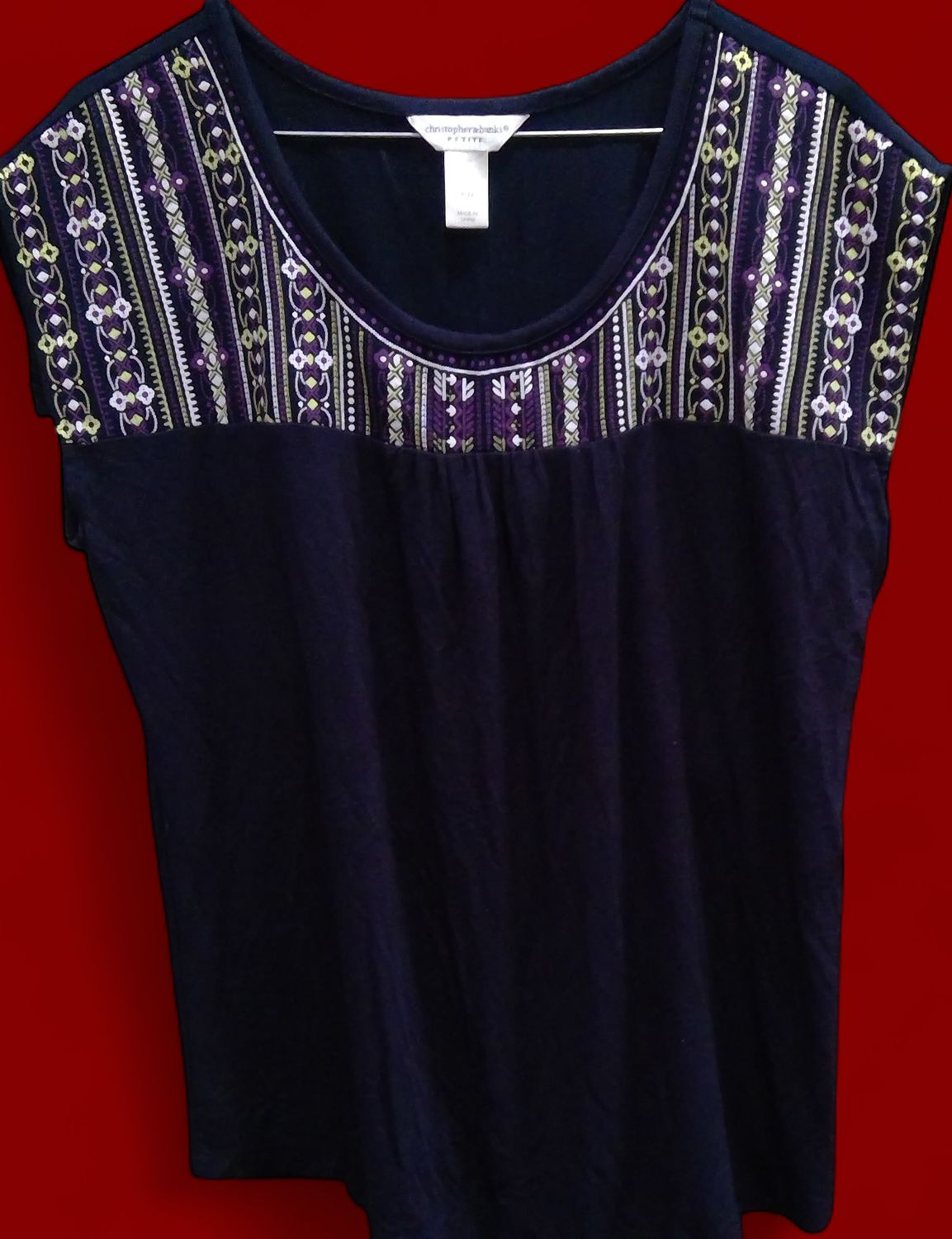 Chistopher & Banks Navy Blue Stoosh Blouse Size PM Chistopher & Banks Navy Blue Stoosh Blouse Size PM