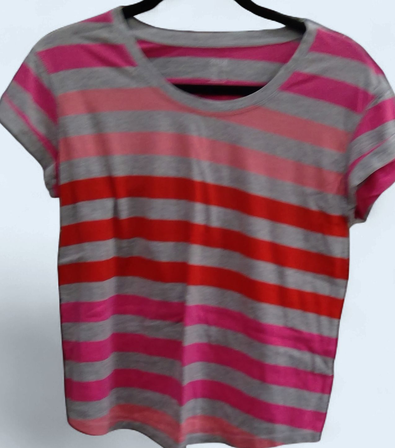 Ana Pink & Gray Strips Size pl Ana Pink & Gray Strips Size pl