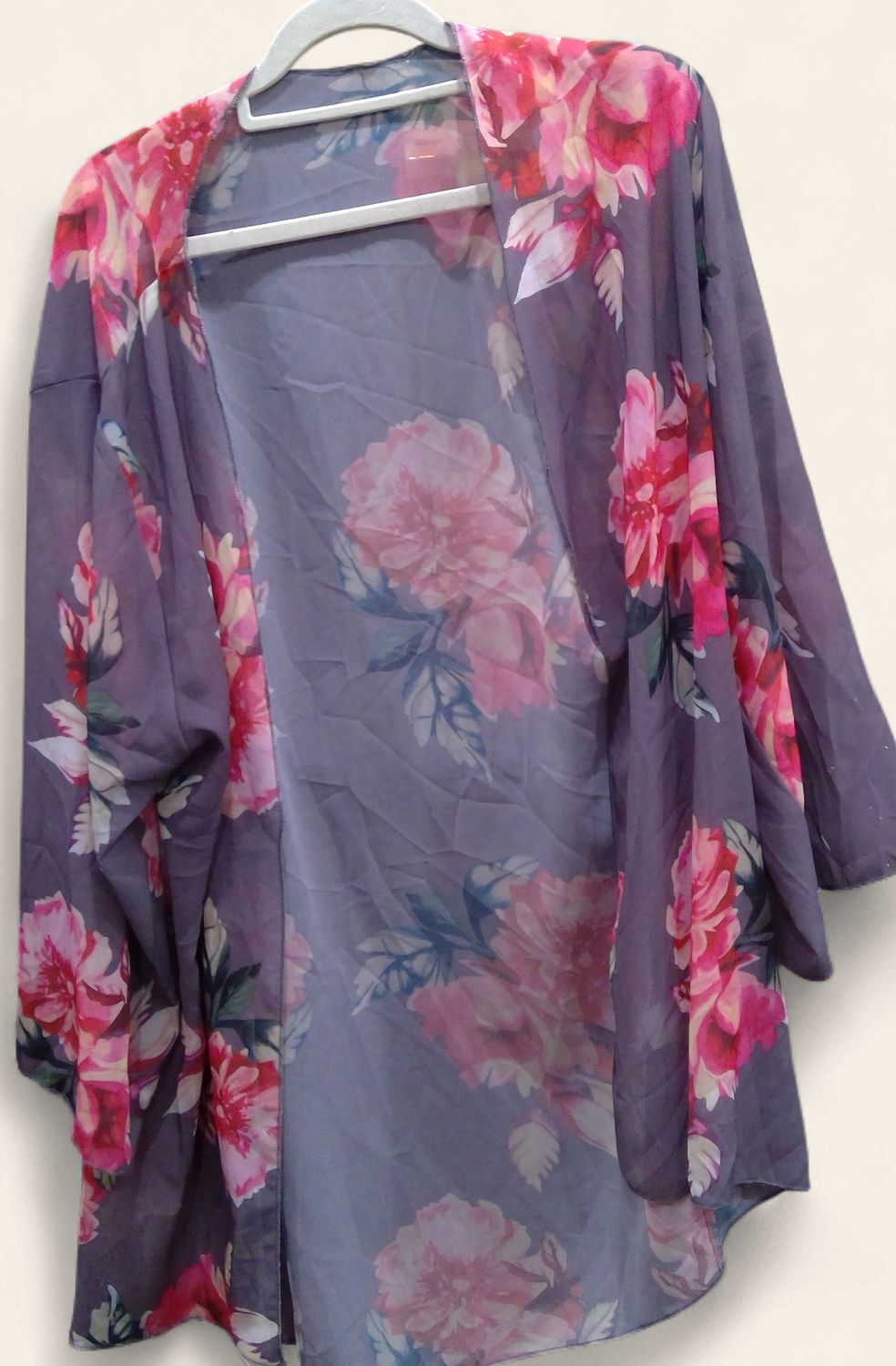 Roshop Floral Pink Peony  Cardigan Size 2xl