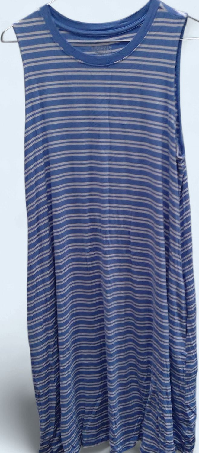 Time & Tru Light Blue White Striped Sleeveless Dress Size l Time & Tru Light Blue White Striped Sleeveless Dress Size l