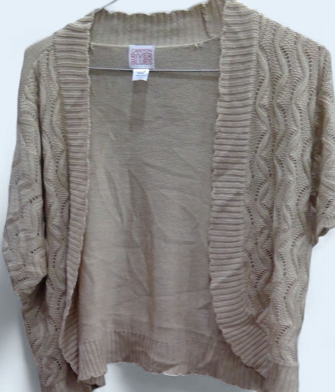 Canyon River Blues  Beige  Cable Knit Cardigan Size l