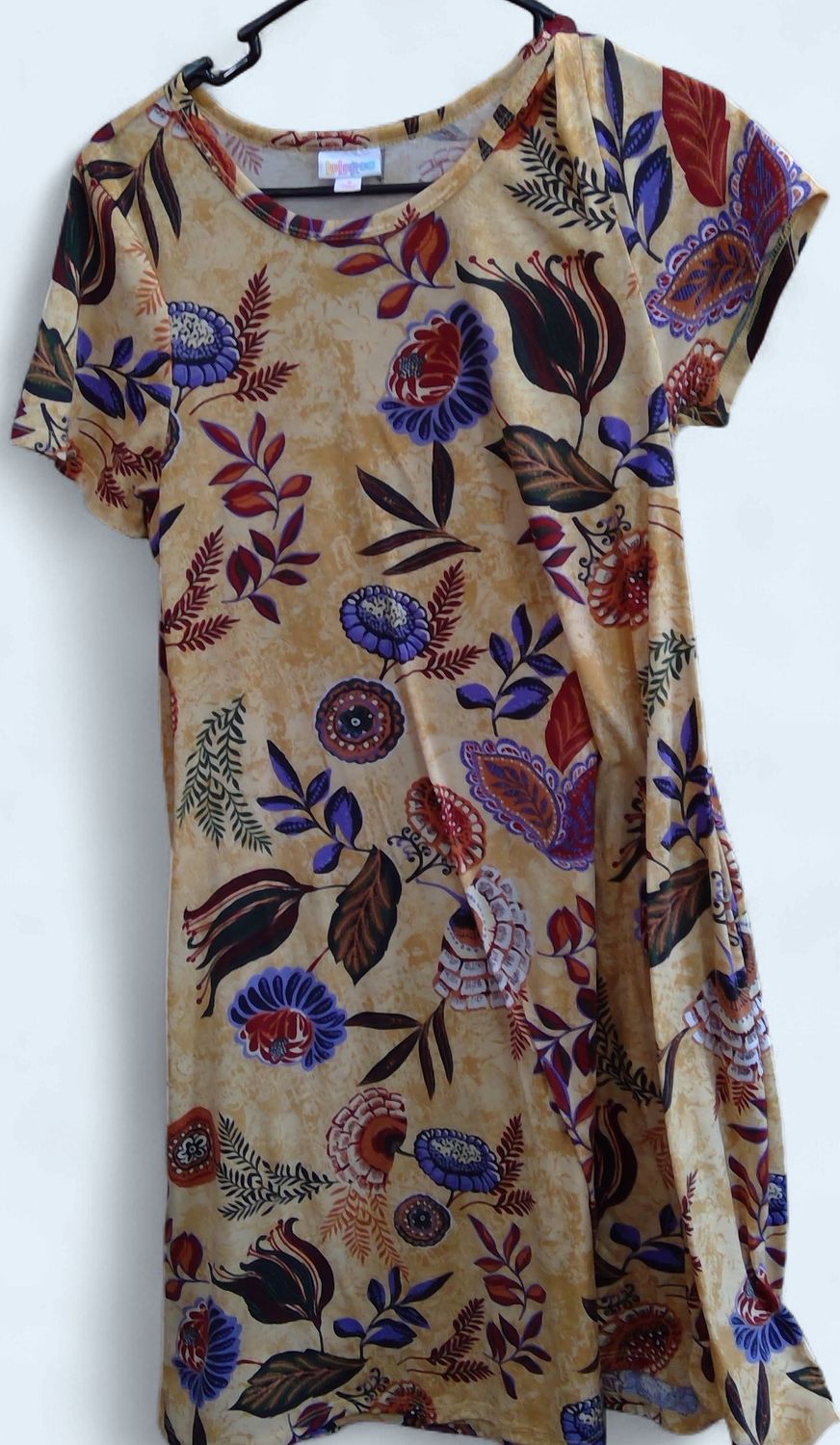 LuLaRoe Jessy Dress Yellow Floral Print Size S