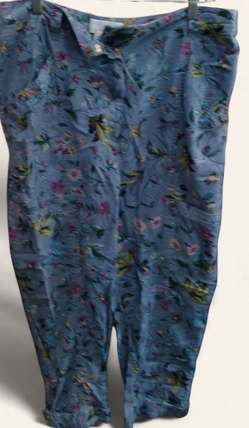 Anthropoligie Blue Multicolo Bontanical Print Size 14