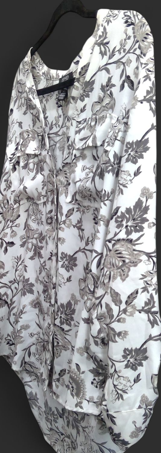 Jones New York Black and White Floral Print Size XL