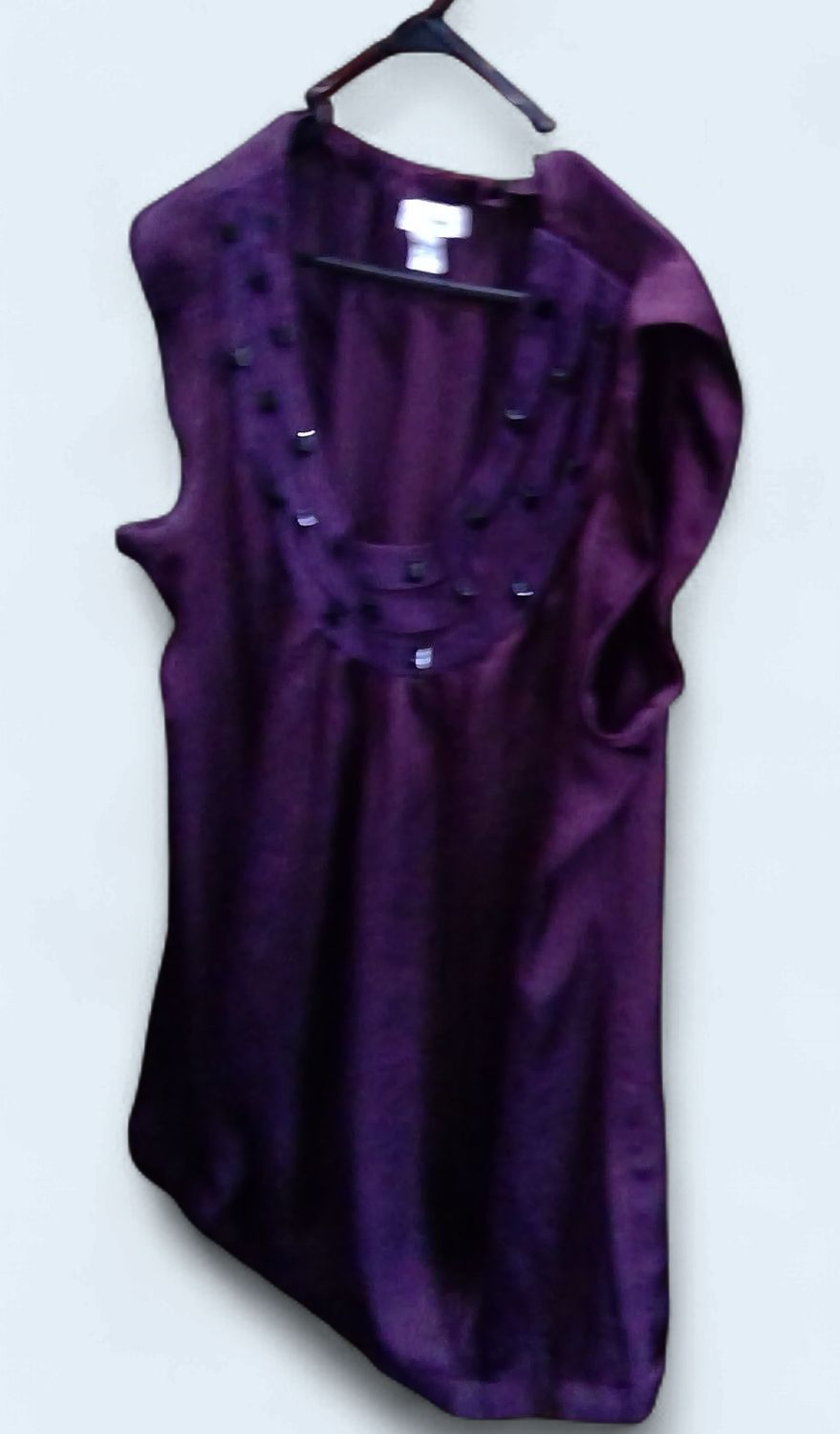 Calvin Klein Purple Top Beaded Neckline Size l Calvin Klein Purple Top Beaded Neckline Size l