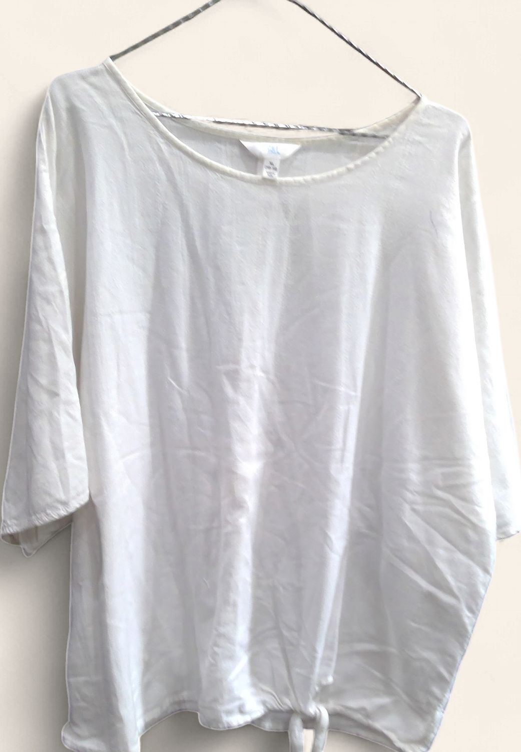 Time &amp; Tru White Tie Front Top Size 16/18