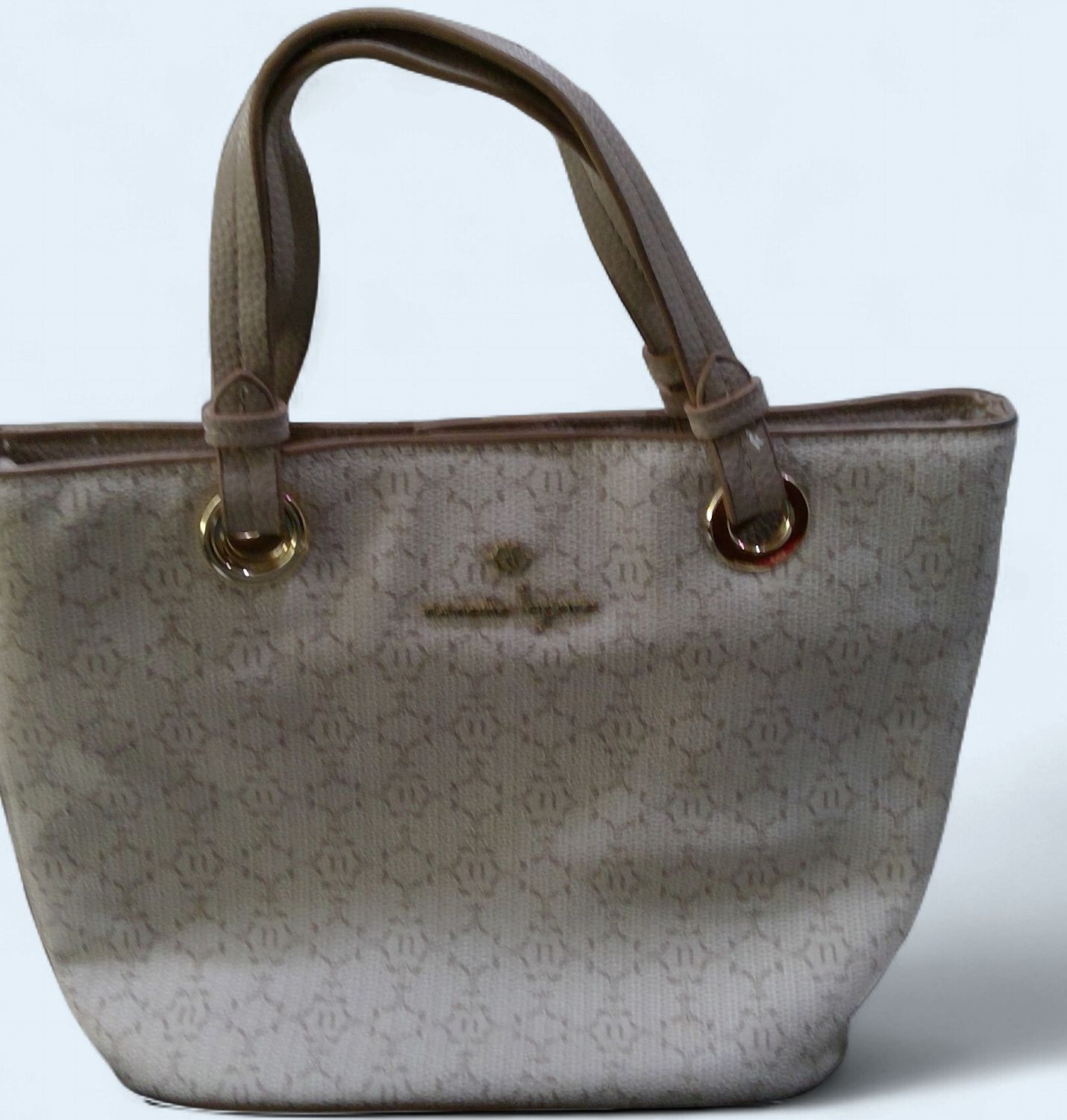 Nanette Lepore Tote Bag Monogram Pattern Gold Tone Hardware Nanette Lepore Tote Bag Monogram Pattern Gold Tone Hardware