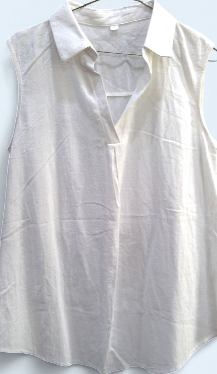 Frank&Eillen White Popover Collar Sleeveless Top Size l Frank&Eillen White Popover Collar Sleeveless Top Size l