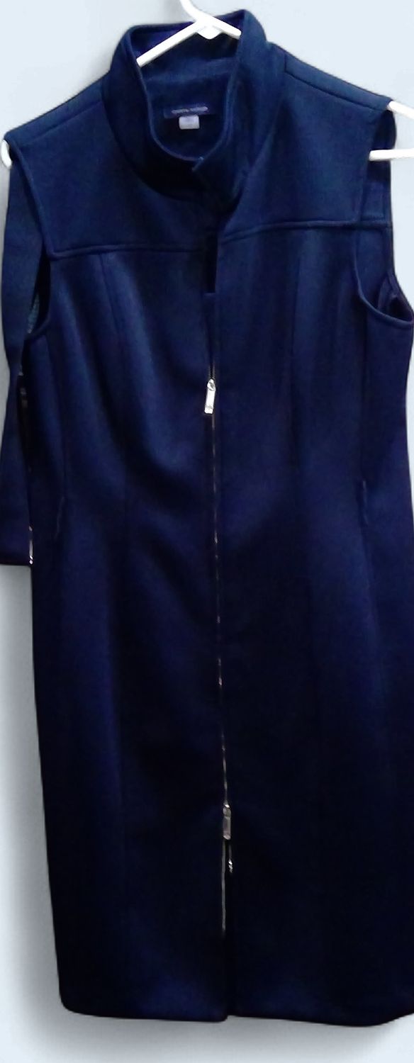 Tomy Hilfiger Black Sleeveless Scuba Dress Full Zipper Size 12