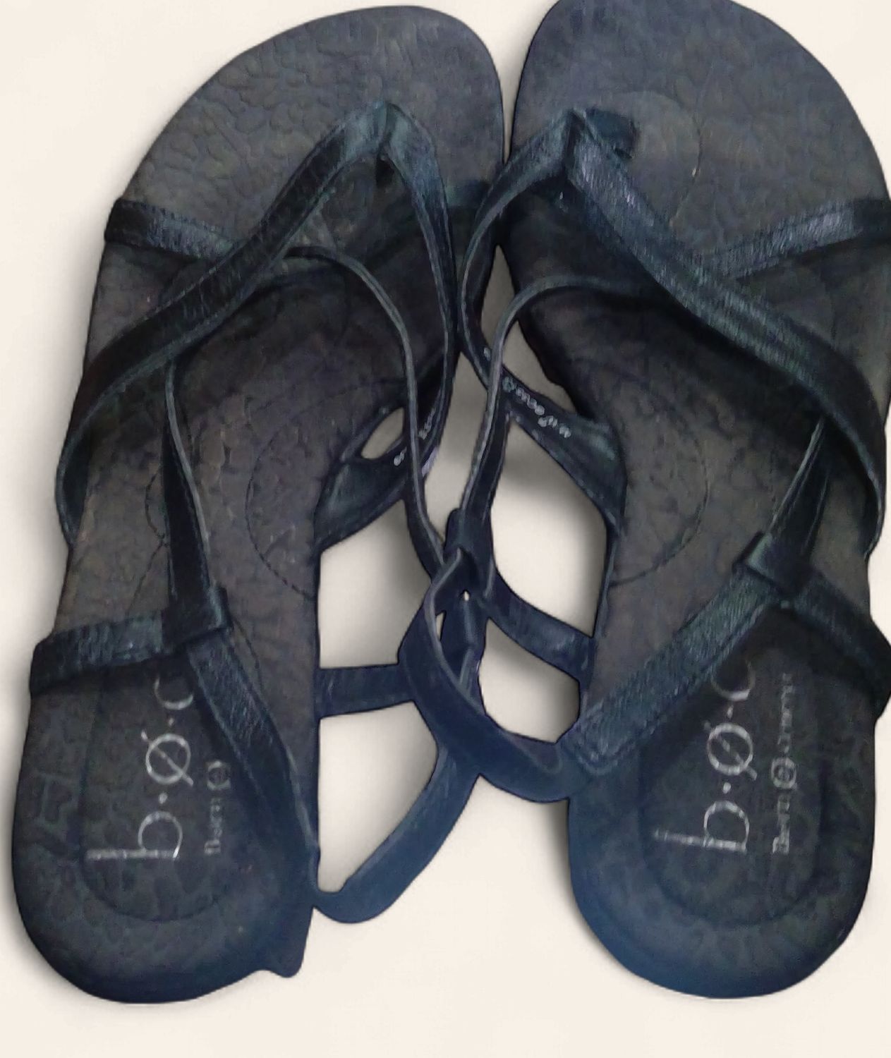 Boc Black Strappy Sandals Comfort Footbed Size 8 Boc Black Strappy Sandals Comfort Footbed Size 8