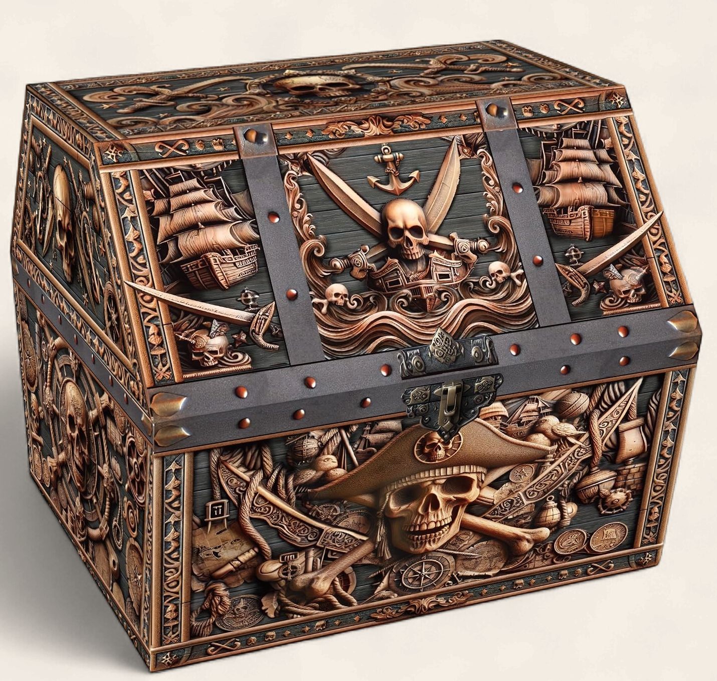 PETCEE Pirate Skull Treasure Box