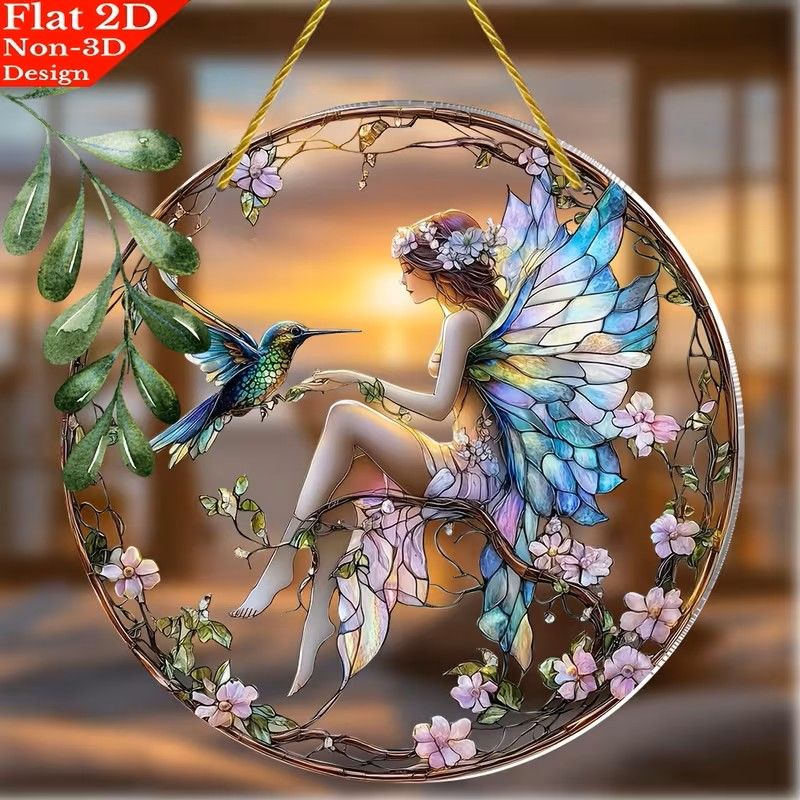 Charming Suncatcher Charming Suncatcher, Name: Fairy And Hummingbird