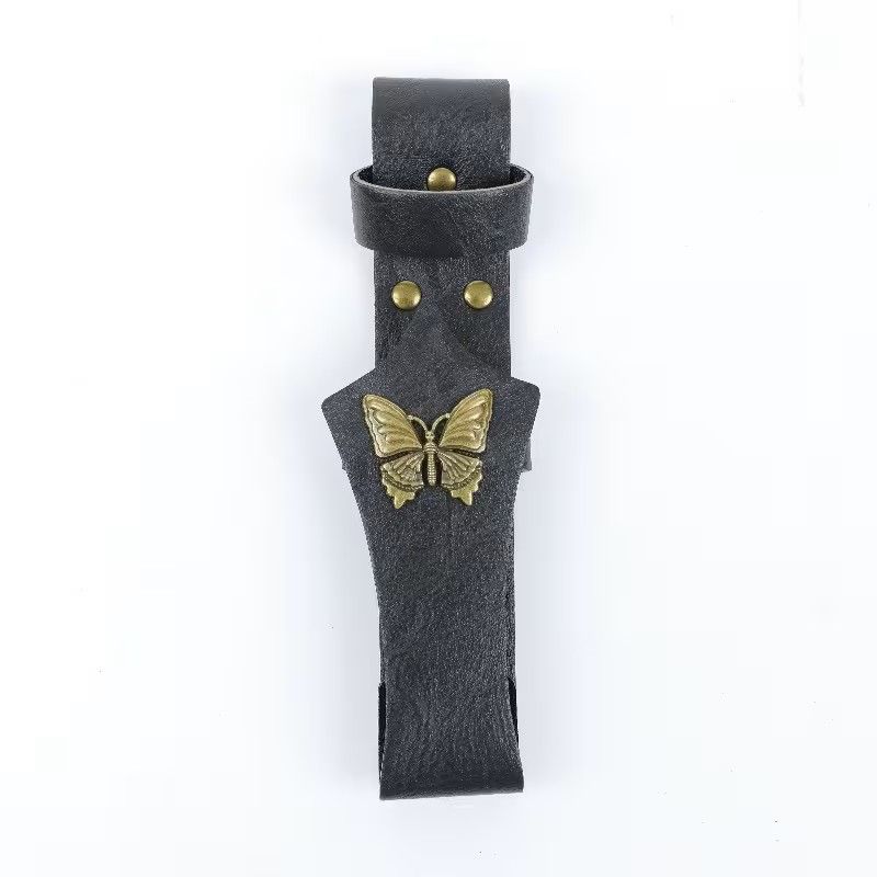 Butterfly Waist Bag Cover, Medieval Style Dress Accessory Leather Pouch Butterfly Waist Bag Cover, Medieval Style Dress Accessory Leather Pouch