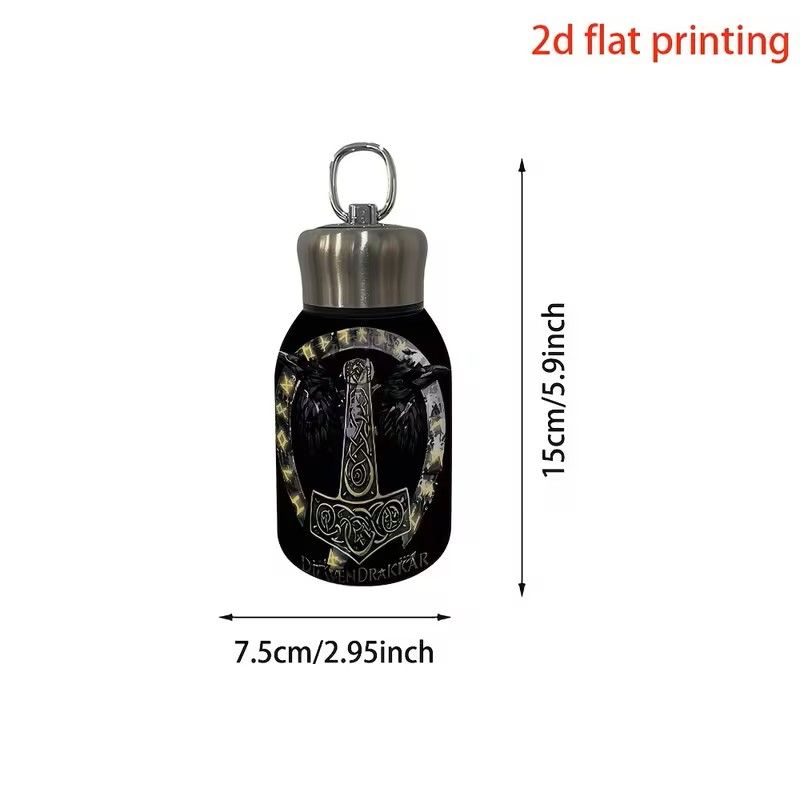 One 10.5-ounce Stainless Steel Insulated Tumbler with Thor's Hammer Pattern