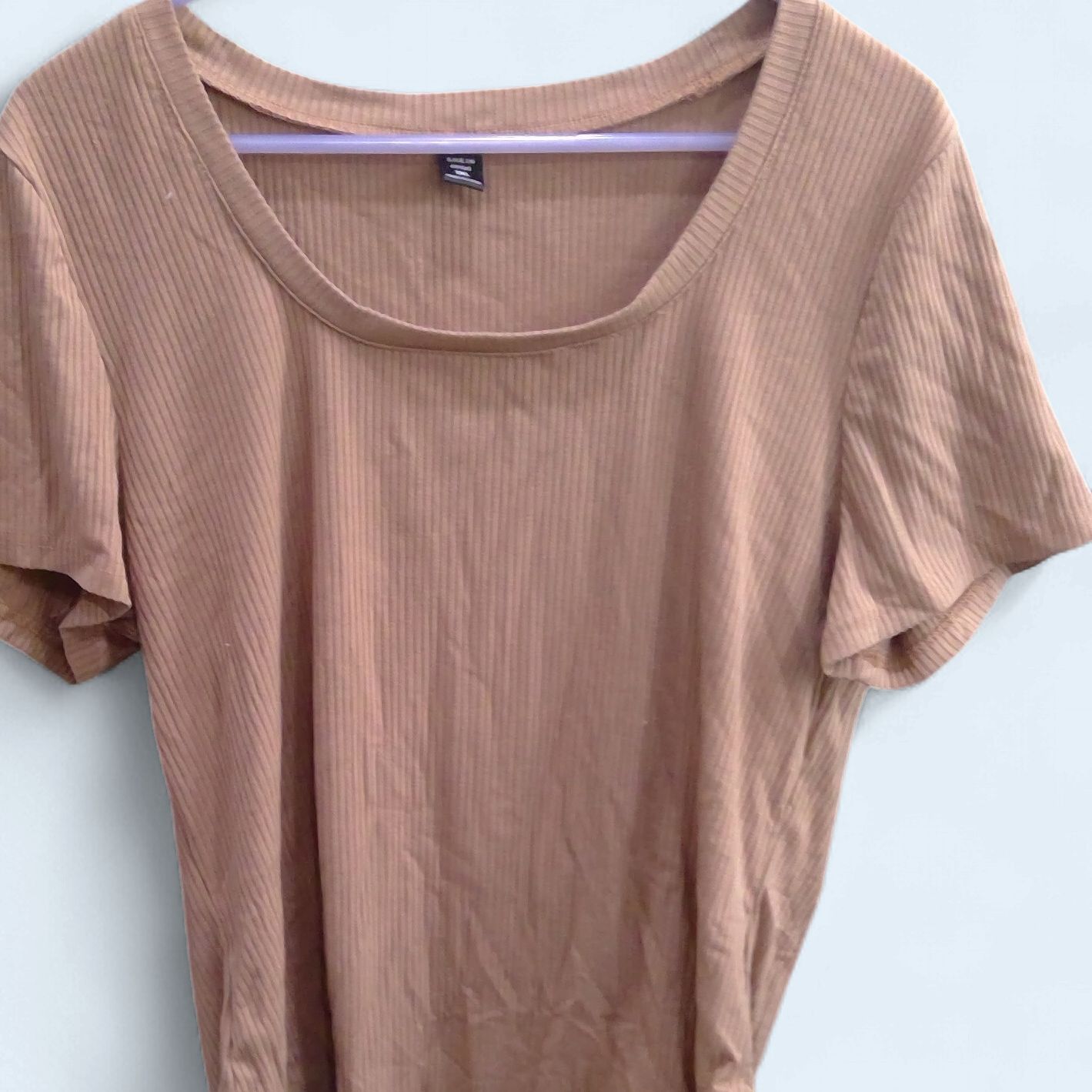 Shein Curve Brown Ribbed Knit Body Suit Size 3xl