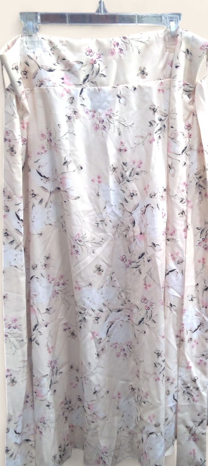 Shein Curve Pink Floral Skirt With Tie Size 2xl