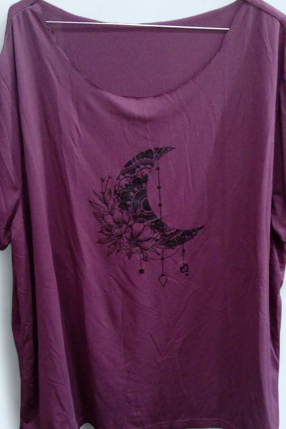 Shein Mauve Shirt Floral Moon And Crystal Star Charms Size 2xl Shein Mauve Shirt Floral Moon And Crystal Star Charms Size 2xl