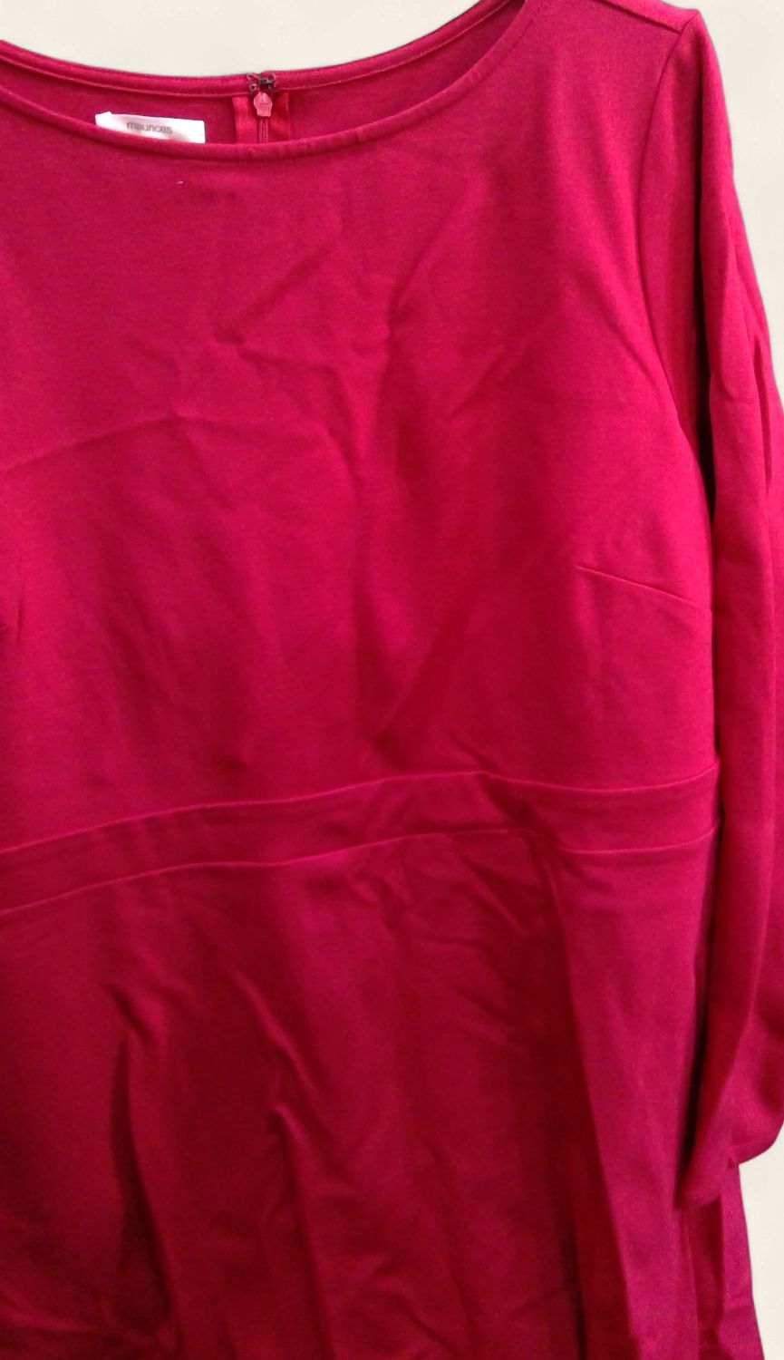 New Maurices Hot Pink Dress Fitted Waist Zipper Back Size 0x New Maurices Hot Pink Dress Fitted Waist Zipper Back Size 0x