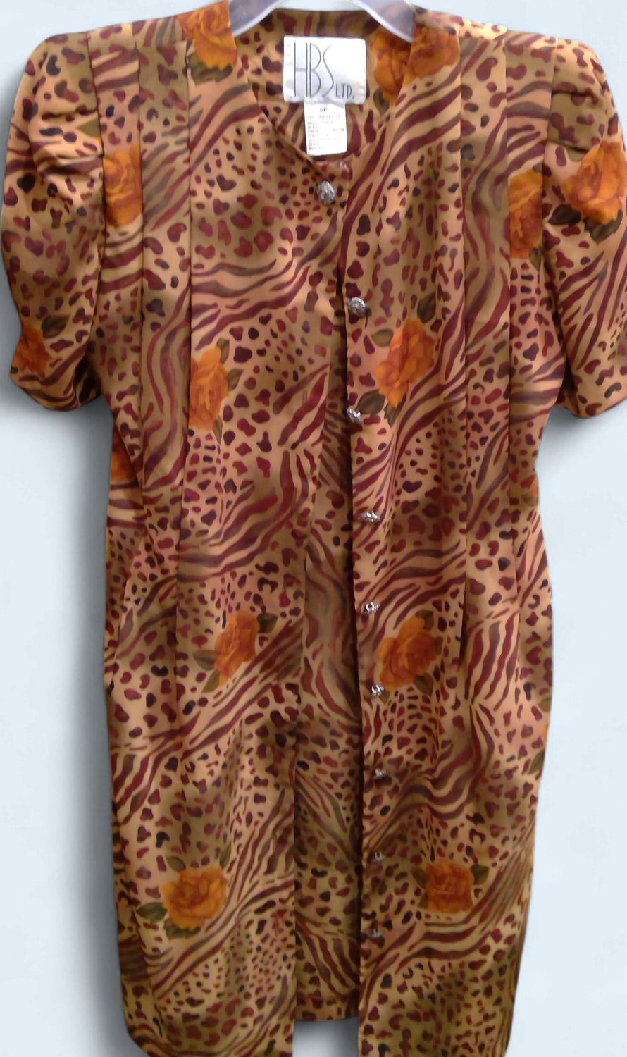 Vintage HBS Leopard Zebra Print Dress Size 6p Vintage HBS Leopard Zebra Print Dress Size 6p