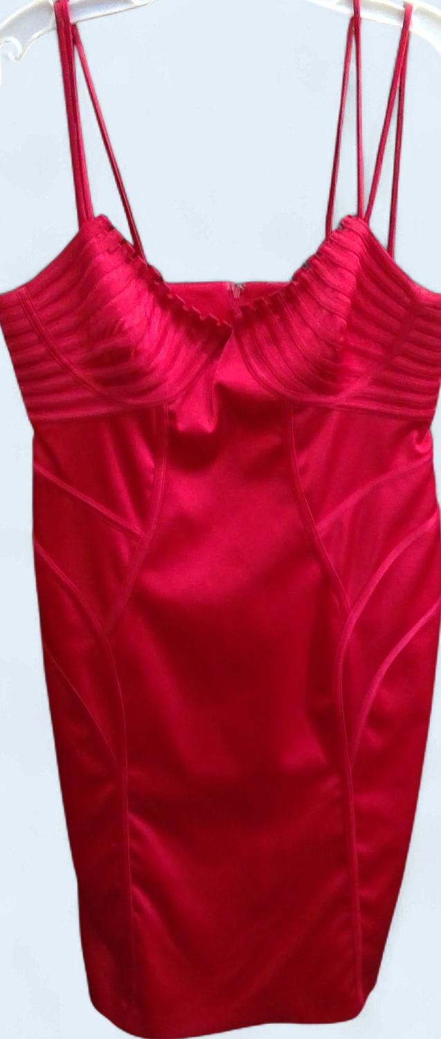 Vibrant JS Collection Red Double Strap Dres Size 10 Vibrant JS Collection Red Double Strap Dres Size 10